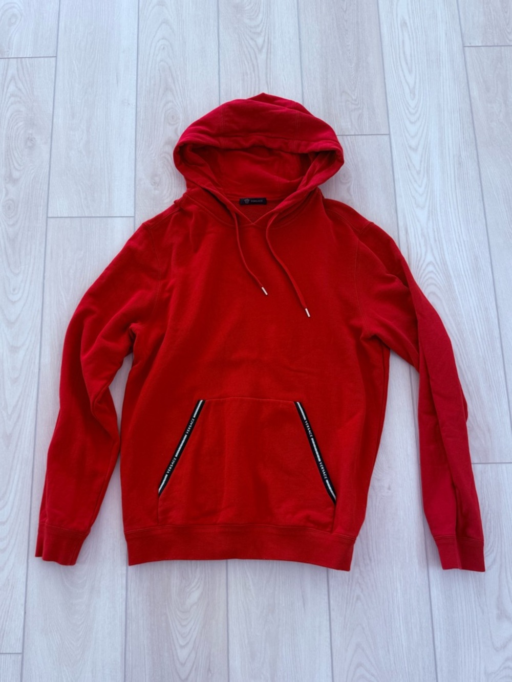 Versace Red Men’s Hooded Crewneck
